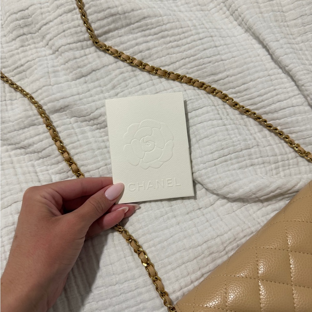 Chanel Tan Wallet on a Chain Like New with Receipt and Box - Picture 7 of 7